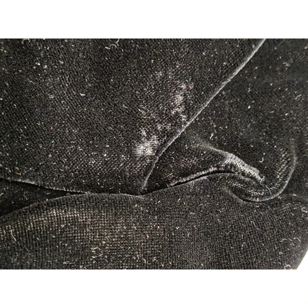 Vintage 40s/50s Garay Black Velvet Pleated Pouch Evening Handbag Purse Clutch
